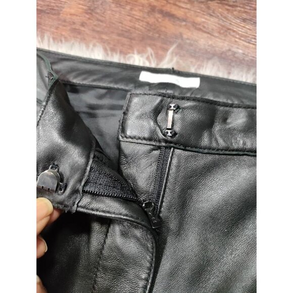 Halogen High Waisted 5 Pocket Bootcut Leather Pants Black Women's Size 4 - Picture 3 of 15